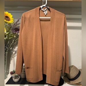 Anne Klein Camel Open Cardigan